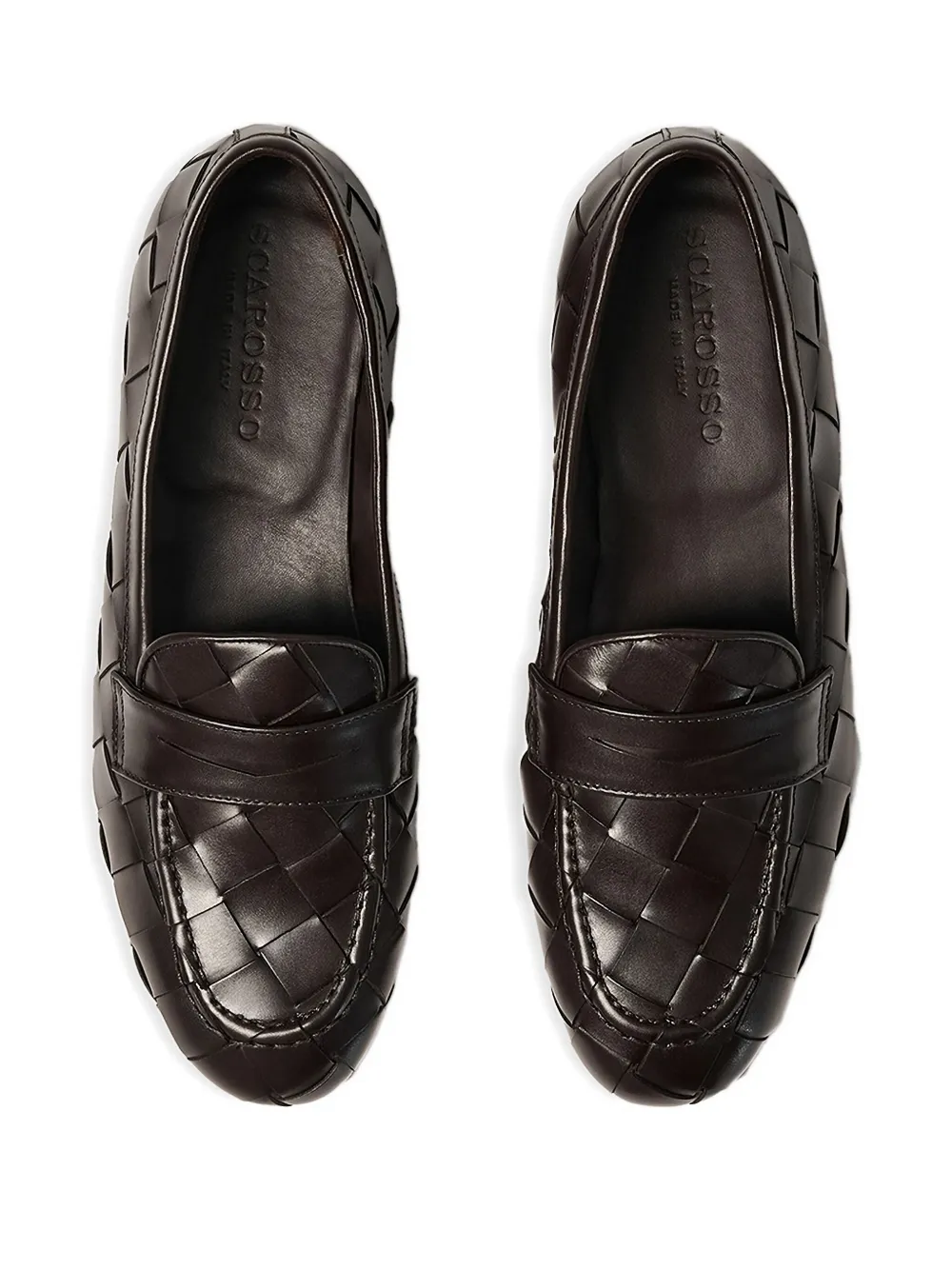 Scarosso Valeria geweven loafers Bruin