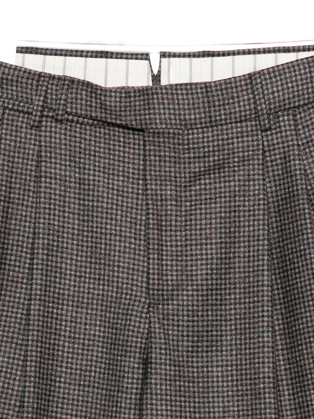 Pt Torino Checked Tailored Trousers In Gray