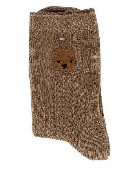 Donsje Bell bear-appliqué socks