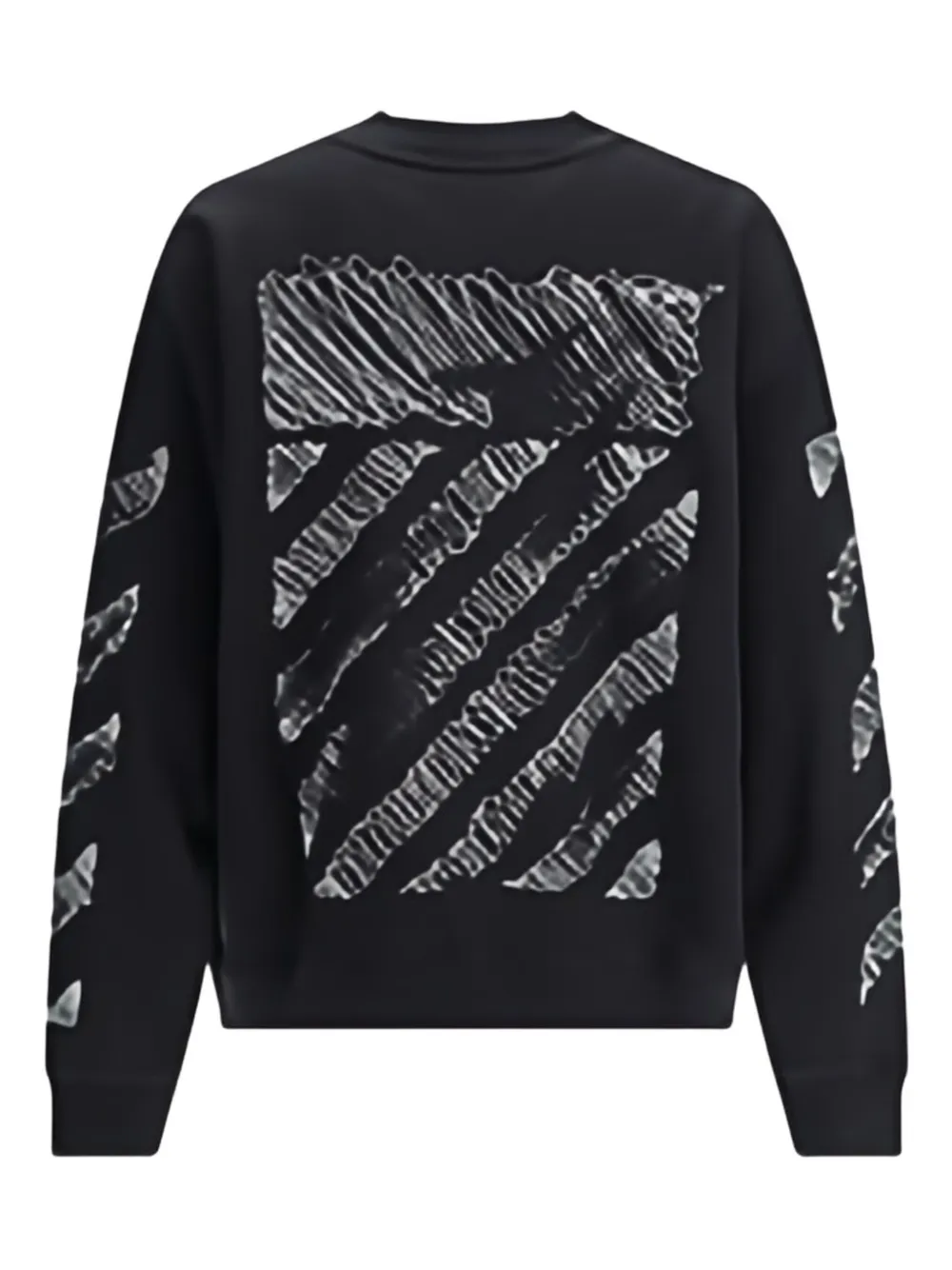 Off-White crew-neck scribble diag sweater - Zwart