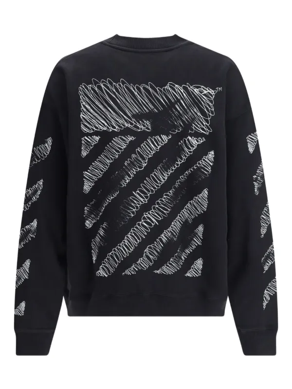 OFF-WHITE オフホワイト ニット Diag マフラー Off-White Scribble Diag セーター | ブラック | FARFETCH JP