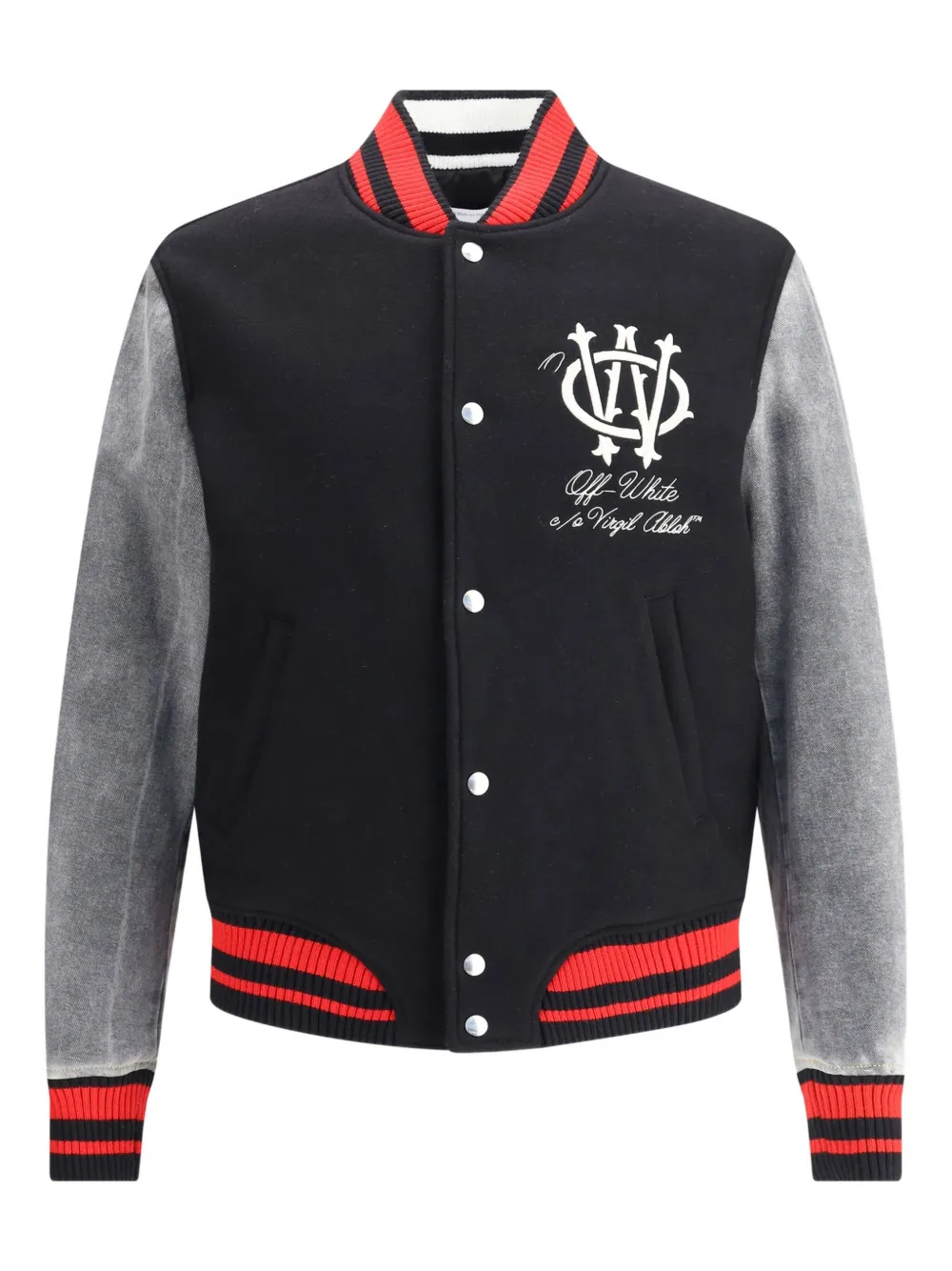 Off-White chamarra universitaria con botones | negro | Image 1
