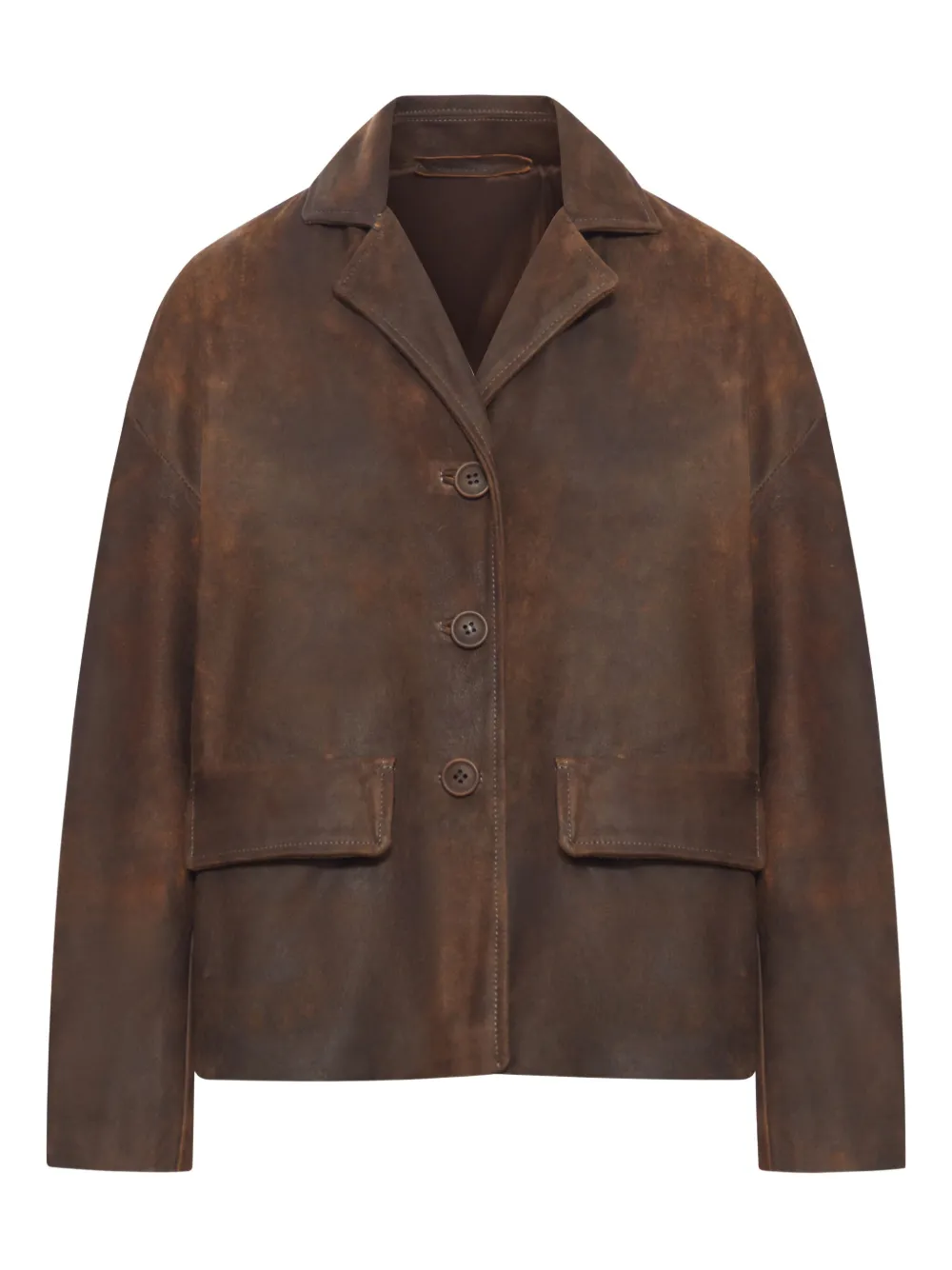 Salvatore Santoro Single-breasted Leather Jacket In Brown