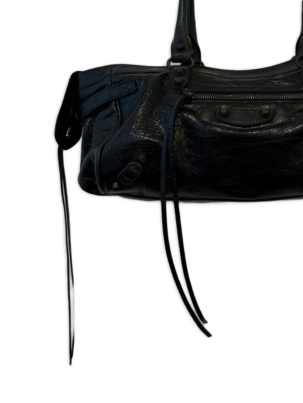 Balenciaga Schoudertas met studs - Zwart
