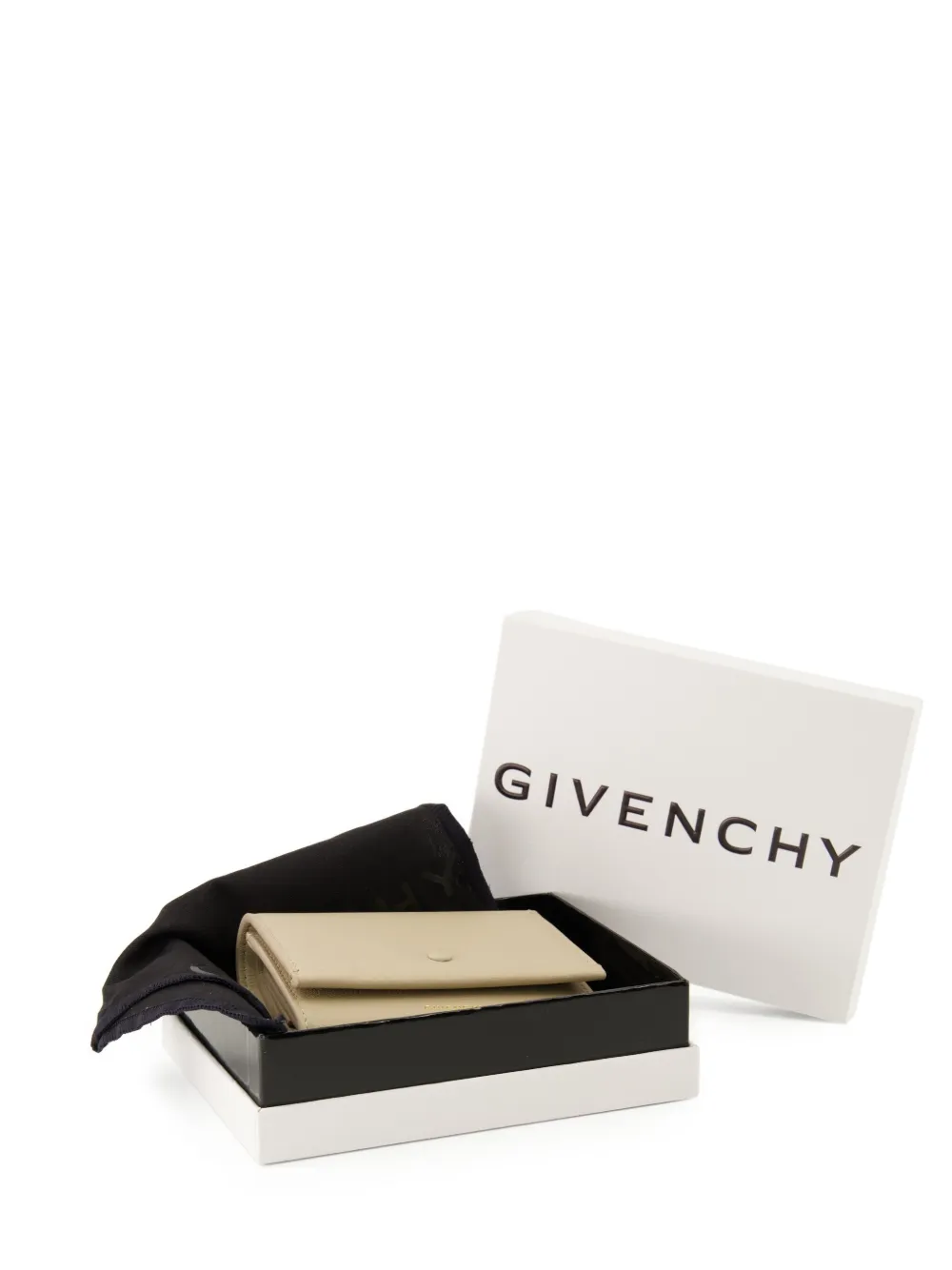 Givenchy Bewerkte leren portemonnee Beige