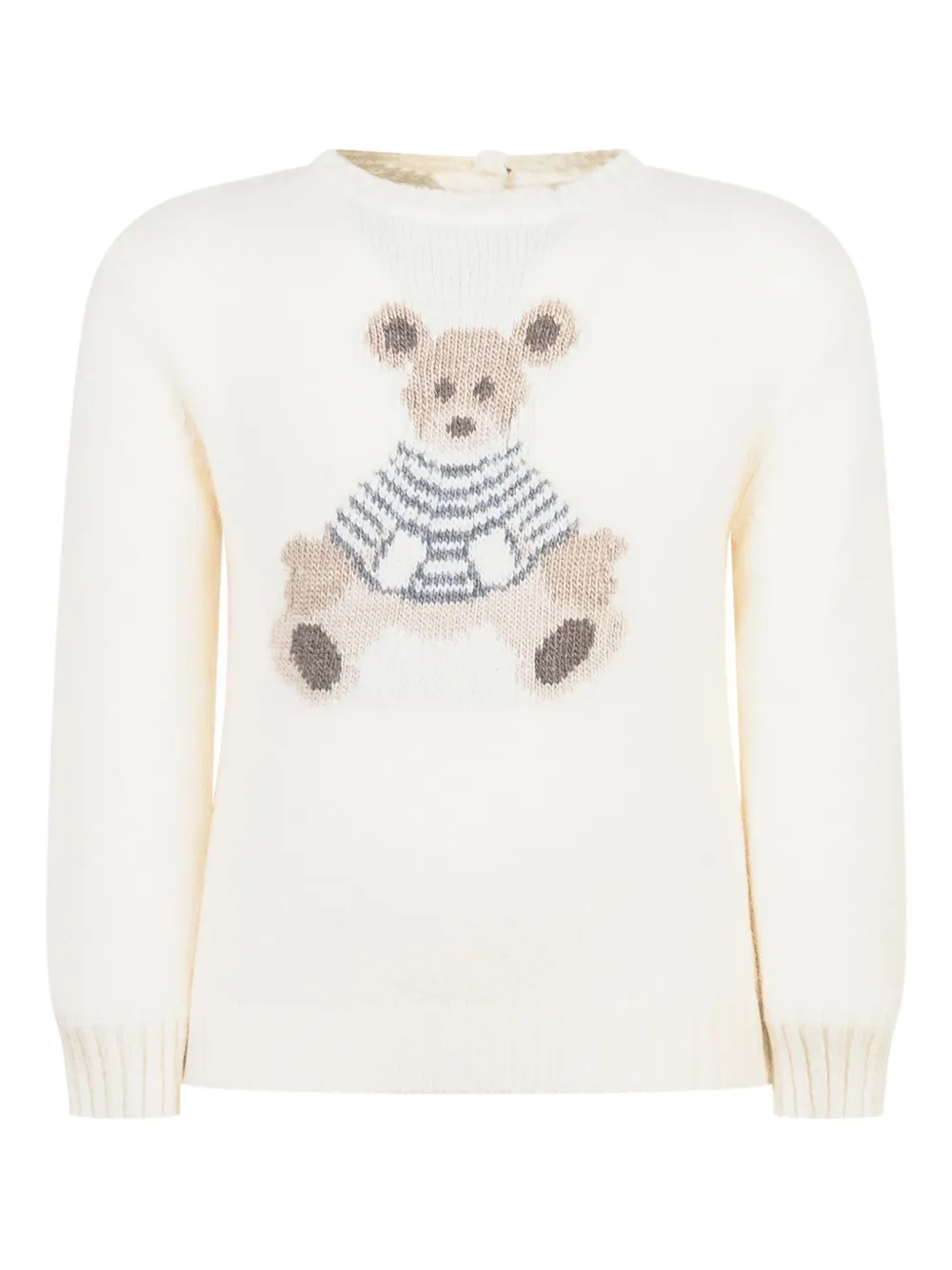 L'ORSOBRUNO bear-motif jumper | White | Image 1