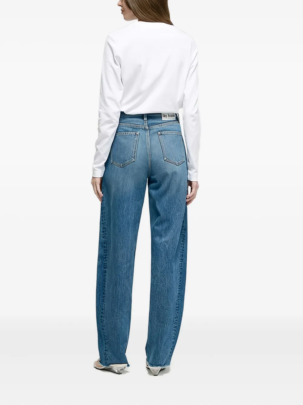 Hey Joanie Luna Wide-leg Jeans In Blue