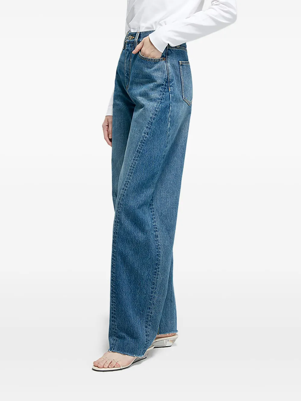 Hey Joanie Luna Wide-leg Jeans In Blue