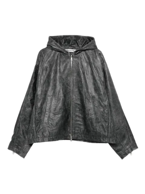 COLE BUXTON hooded leather jacket