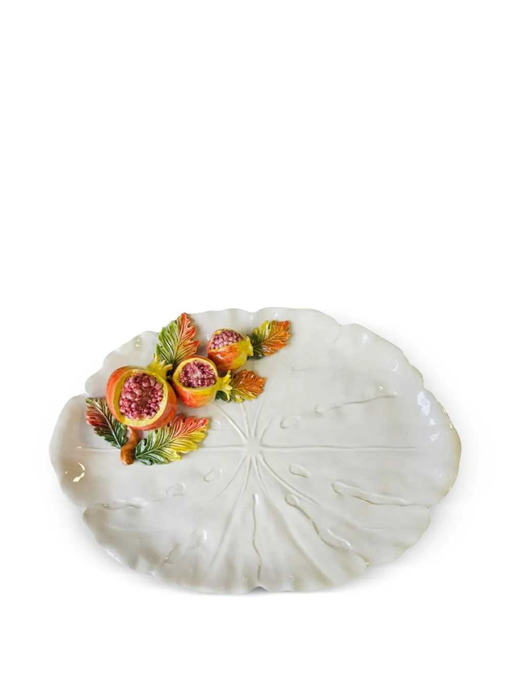 Les-Ottomans Pomegranate tray (45cm x 32cm) | White | Image 1