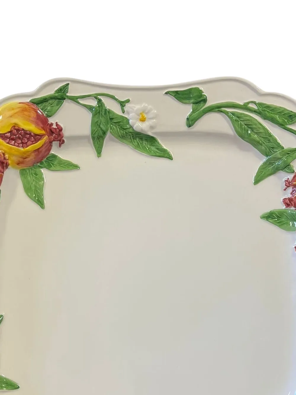  Les-ottomans Pomegranate Embossed Plate (35cm X 35cm) - White 