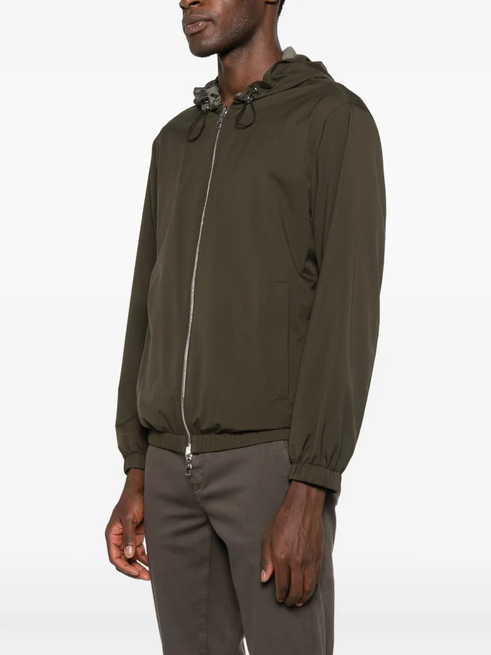 Montecore Zip-up Hooded Jacket In Green