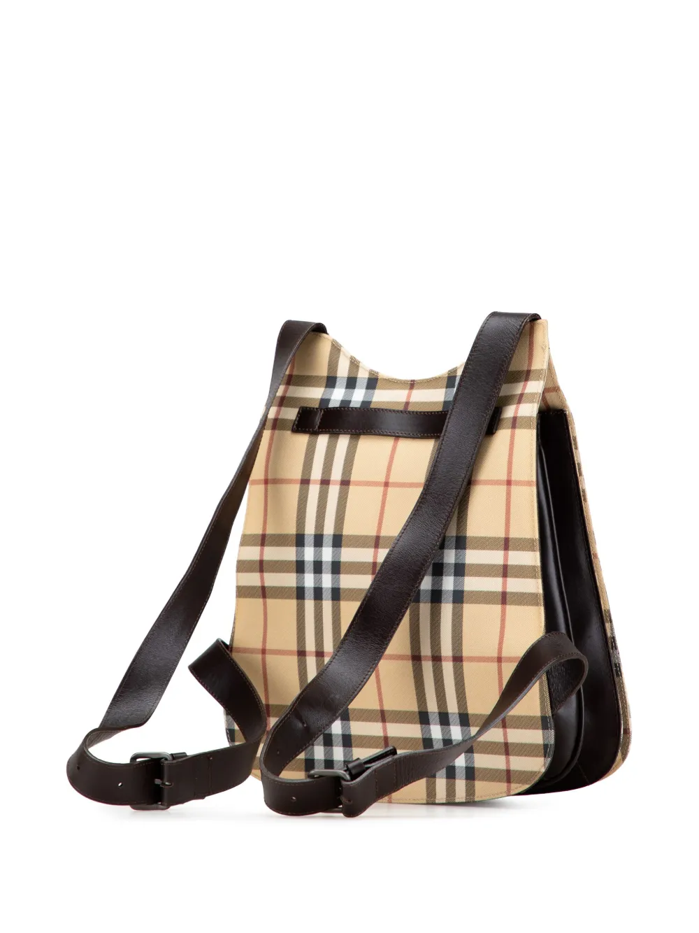 Pre-owned Burberry 2000-2017 House Check Coated Canvas Backpack In Brown