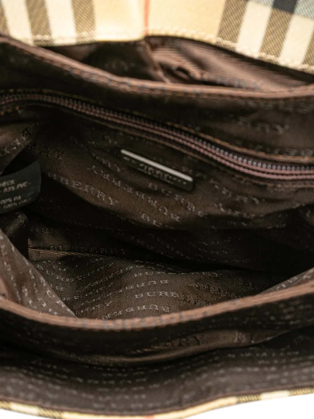 Pre-owned Burberry 2000-2017 House Check Coated Canvas Backpack In Brown