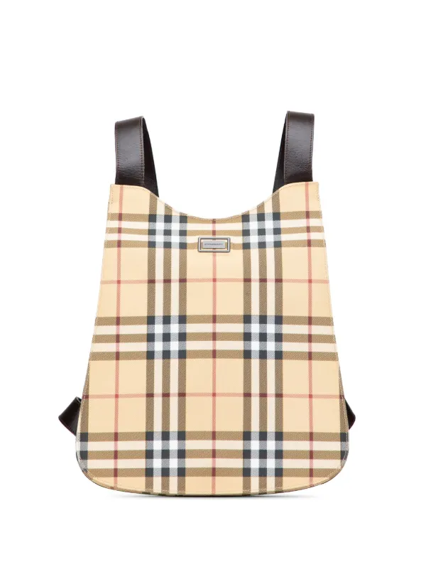 Burberry Checkered Coated Canvas Backpack Burberry Checked Coated-Canvas Backpack - Brown | Editorialist main image 2