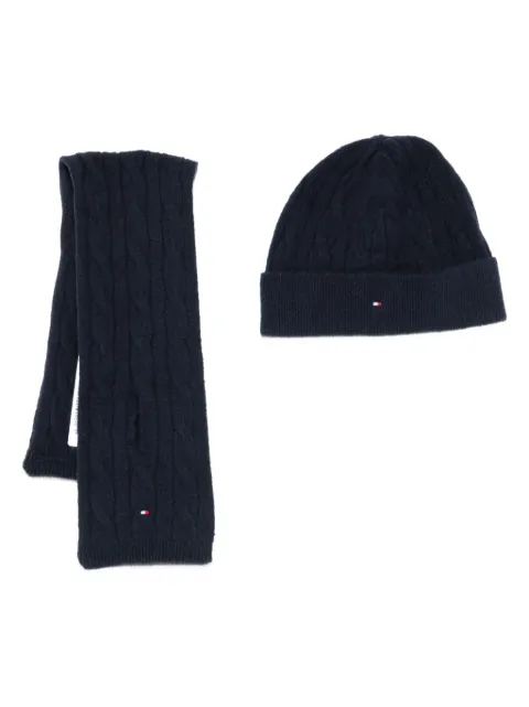 Tommy Hilfiger Junior cable-knit beanie set 