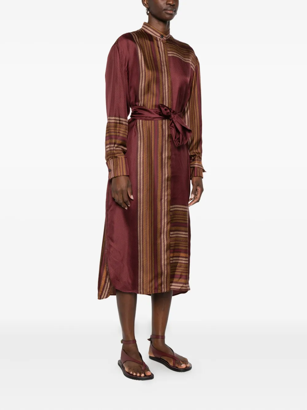 Max Mara Pietre gestreepte midi-jurk Rood