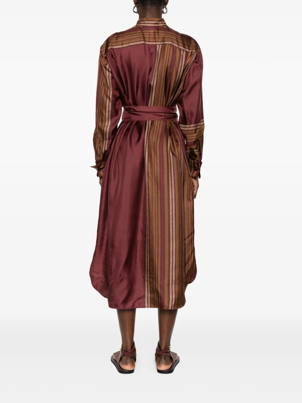 Max Mara Pietre gestreepte midi-jurk Rood