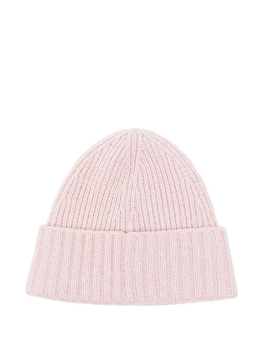 Stone Island Junior ribbed logo-patch beanie - Roze