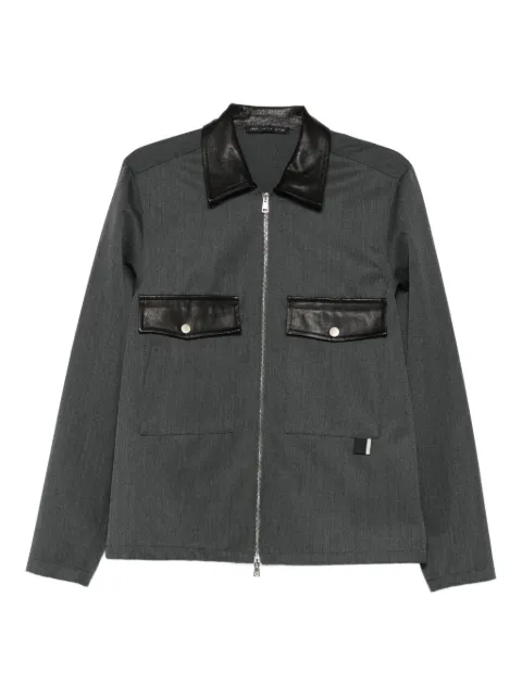 Low Brand sobrecamisa con ribete de piel