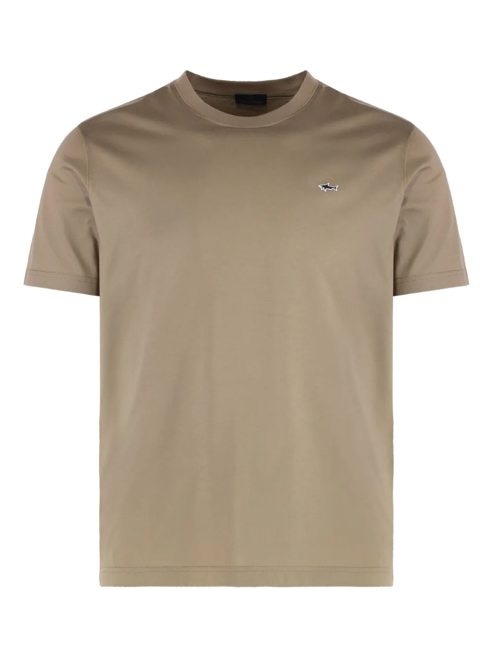 Paul & Shark Round-neck Logo T-shirt In Brown