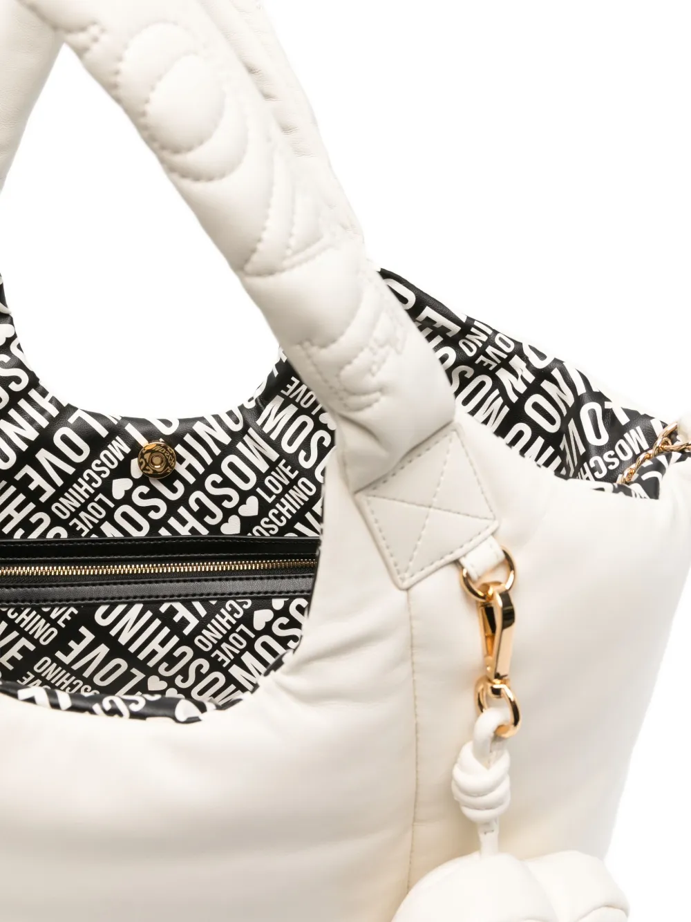 Love Moschino Heart-charm Quilted Tote Bag In White