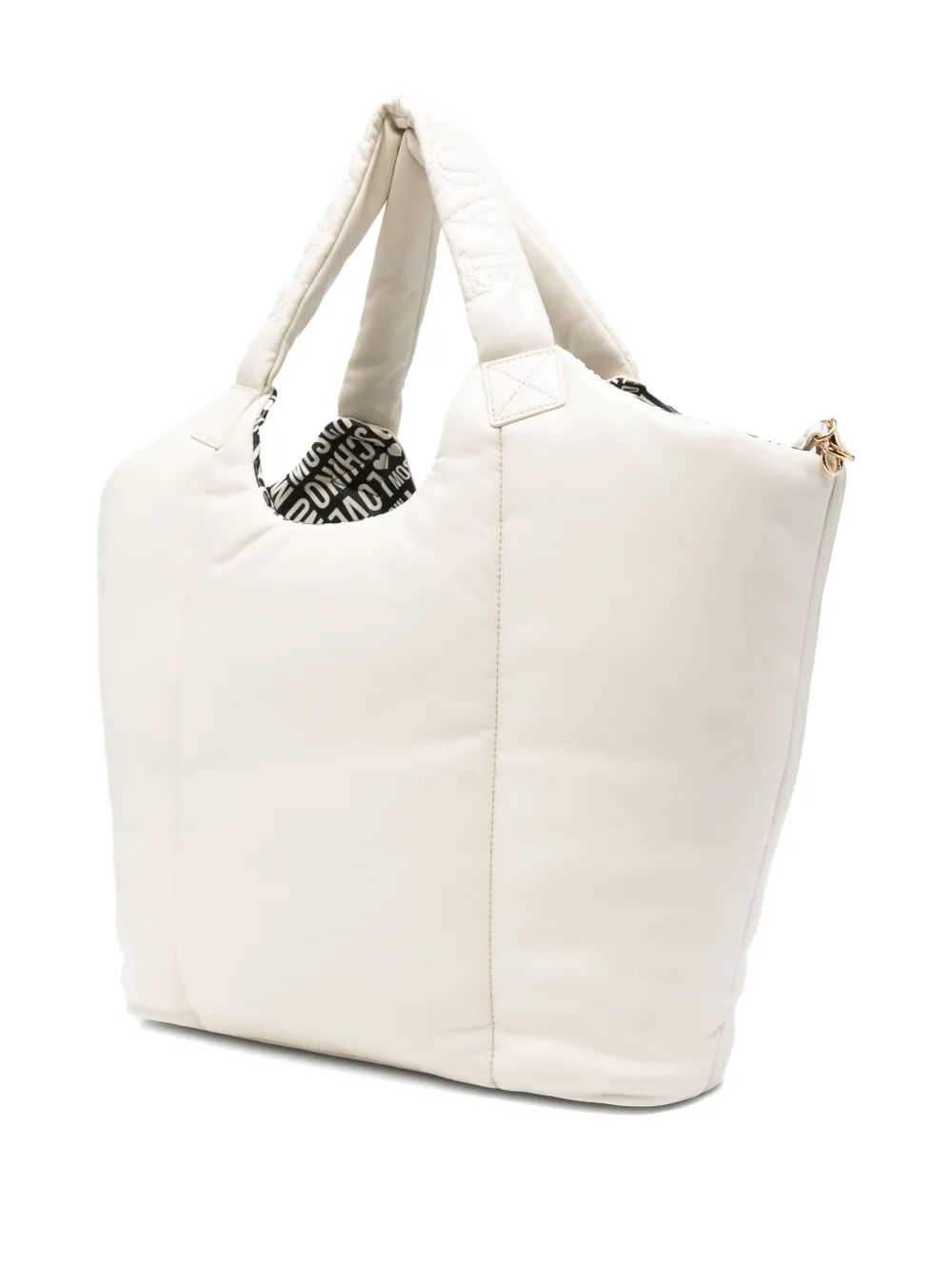 Love Moschino Gewatteerde shopper met hartbedel - Wit