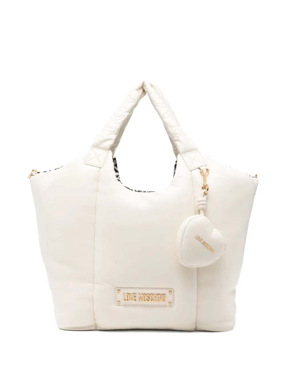 Love Moschino Heart-charm Quilted Tote Bag In White