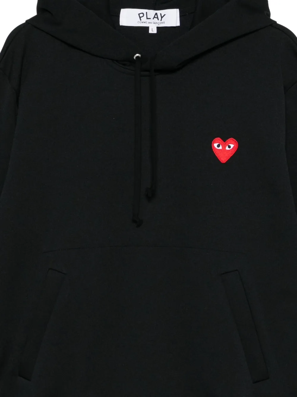 Comme Des Garçons Play Hoodie met geborduurd hart Zwart