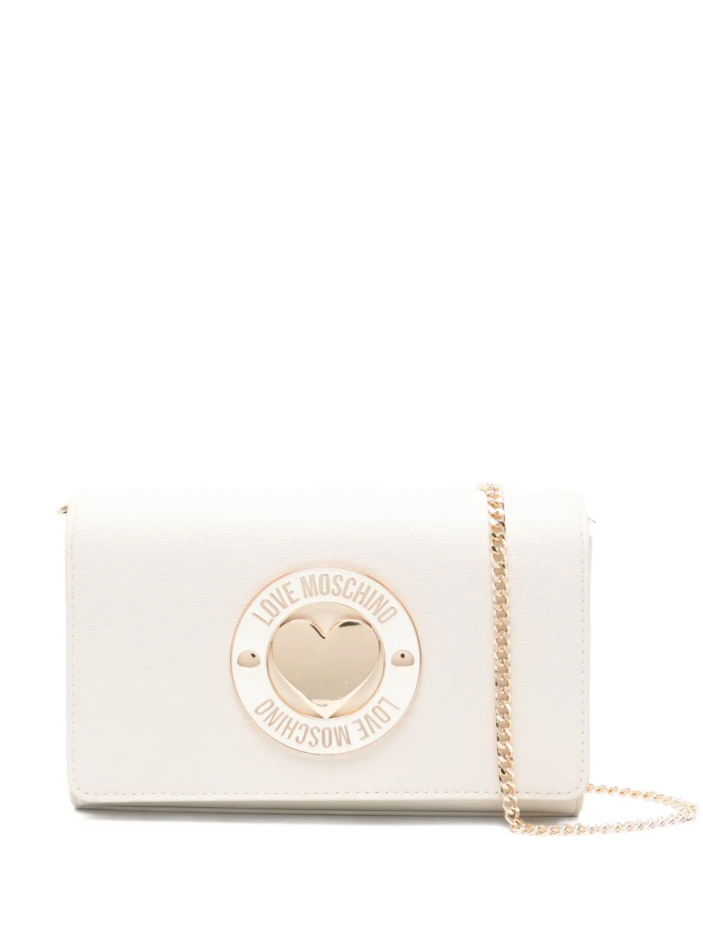 Love Moschino Heart-plaque Chain-strap Cross Body Bag In Orange