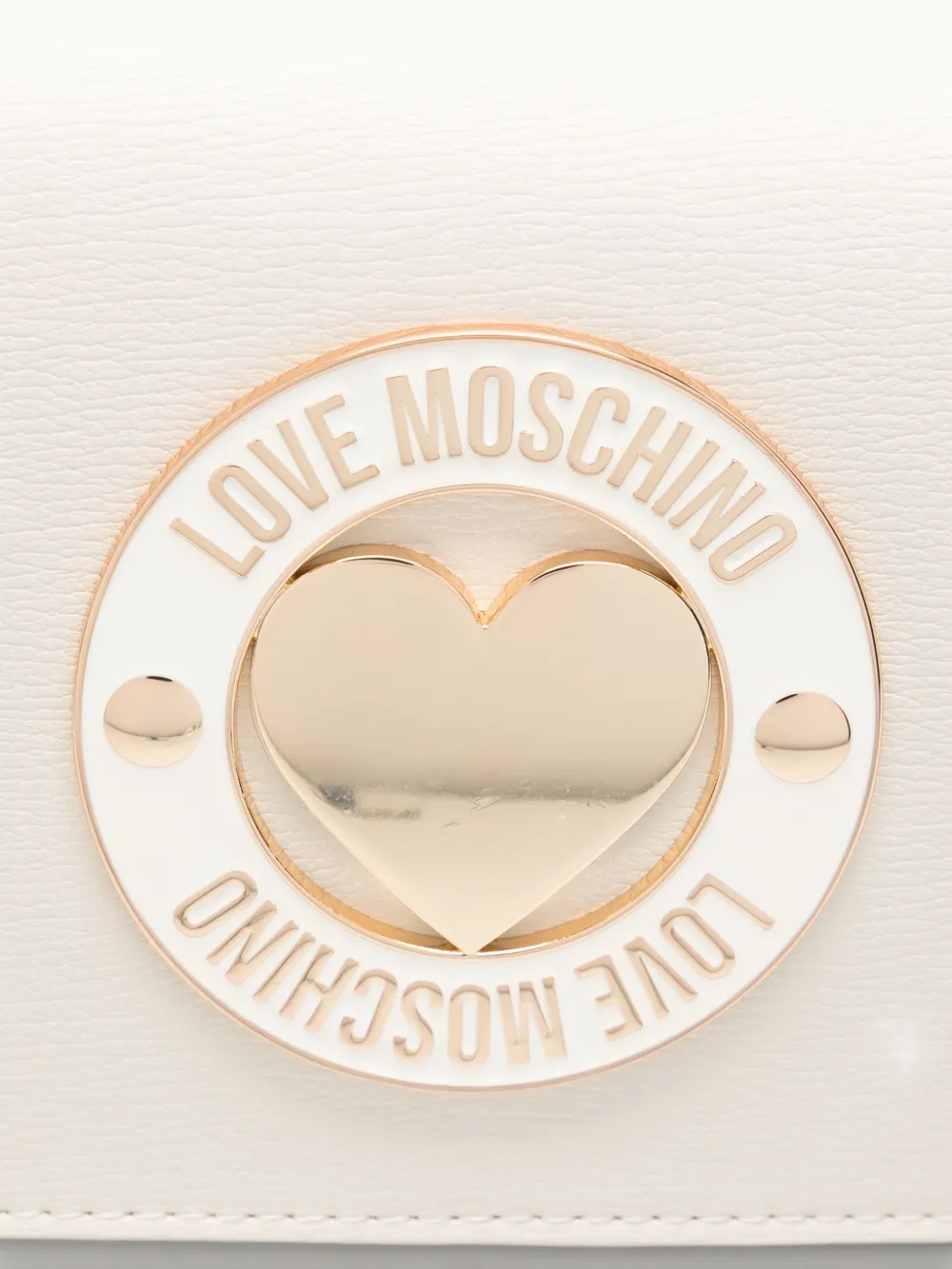 Love Moschino Crossbodytas met kettinghengsel en hartplakkaat Beige