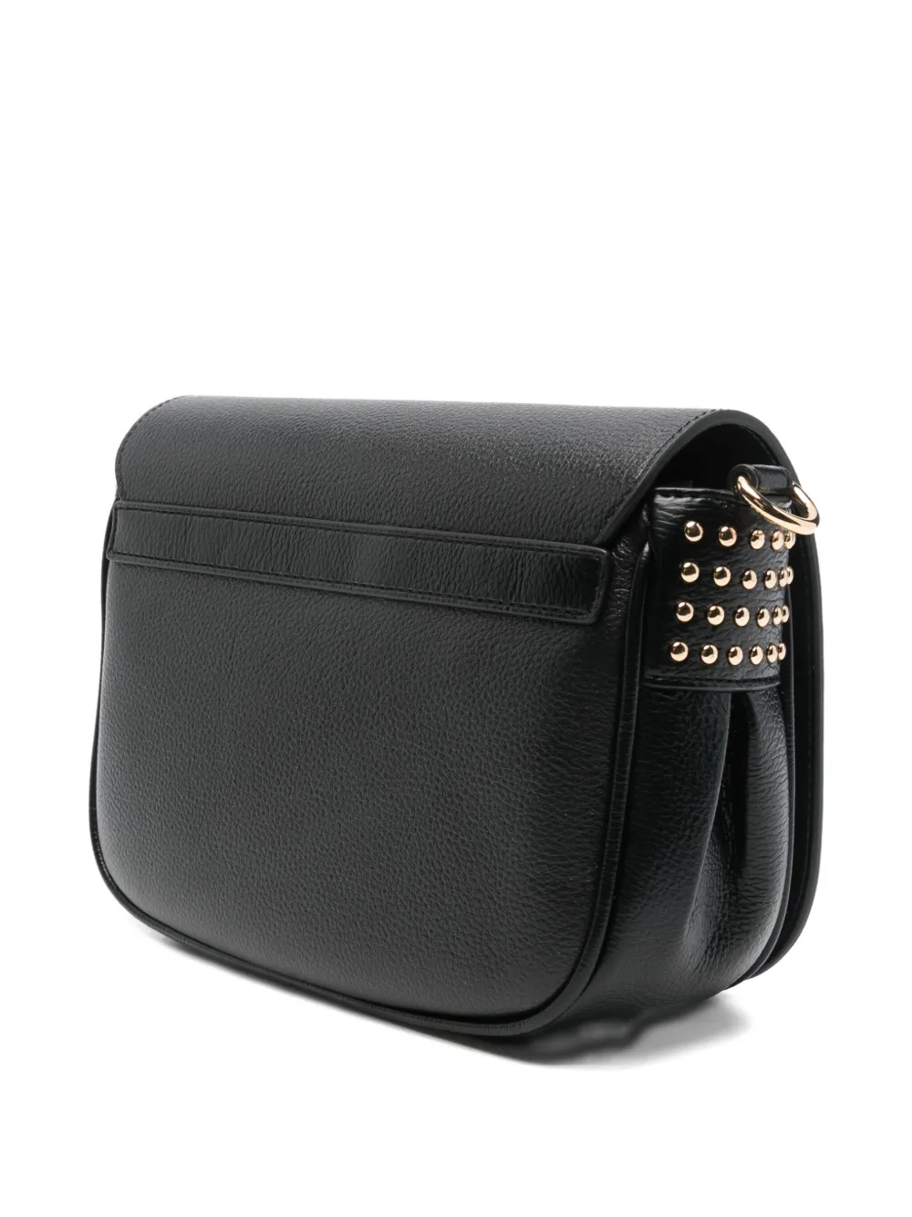 Love Moschino Stud-detail Logo-embroidered Crossbody Bag In Black