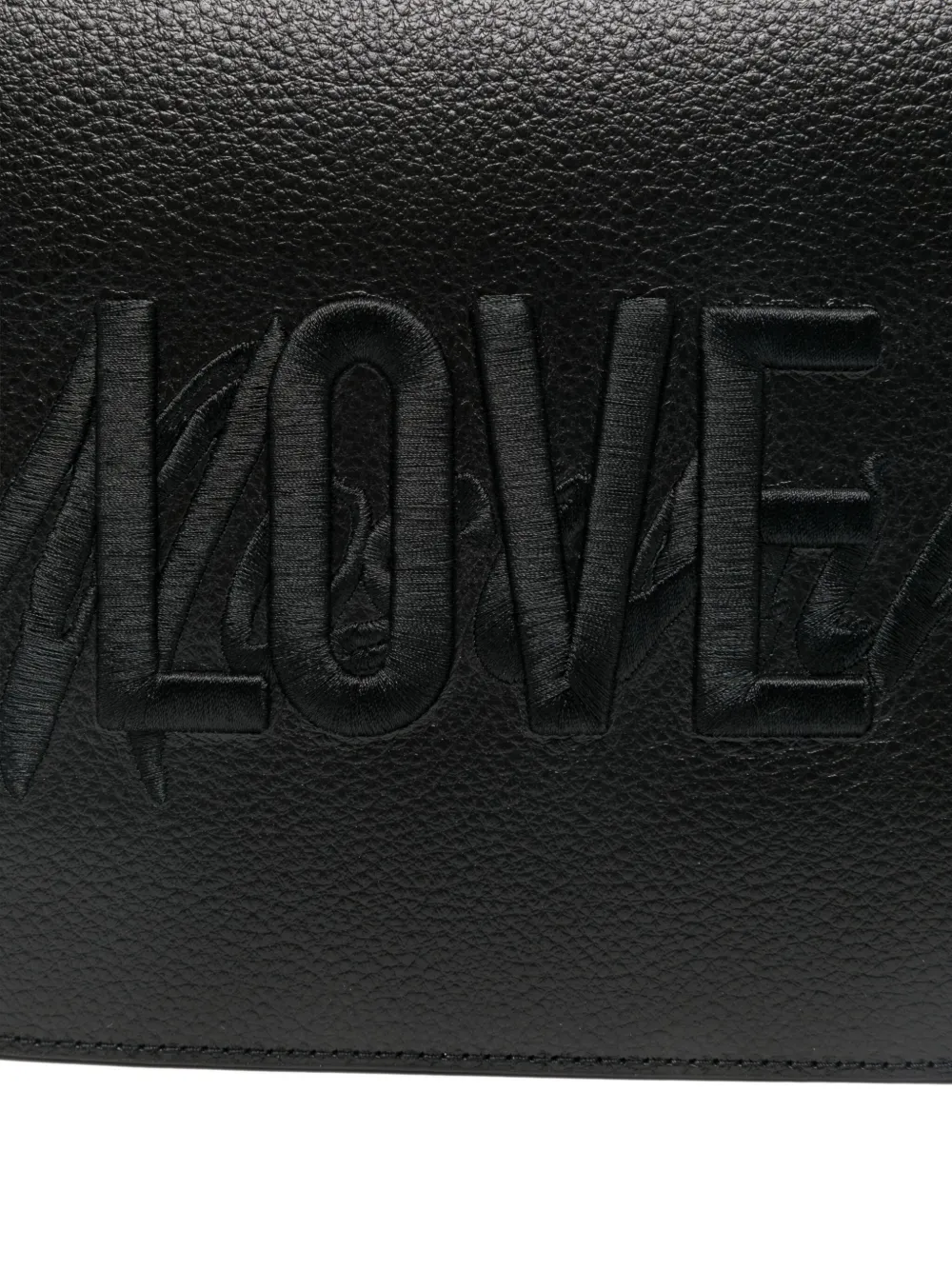 Love Moschino Stud-detail Logo-embroidered Crossbody Bag In Black