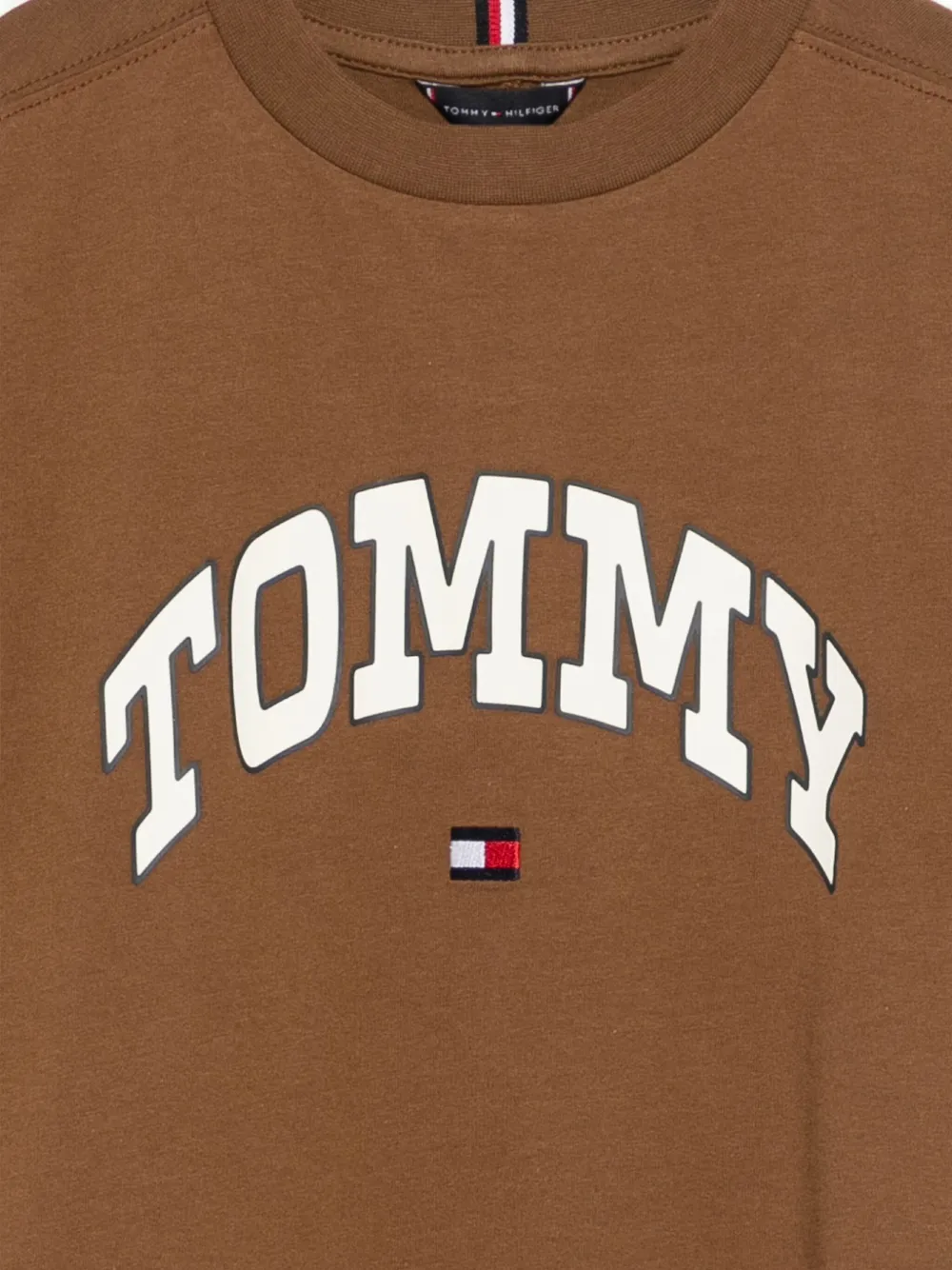 Tommy Hilfiger Junior Logo-print T-shirt In Brown