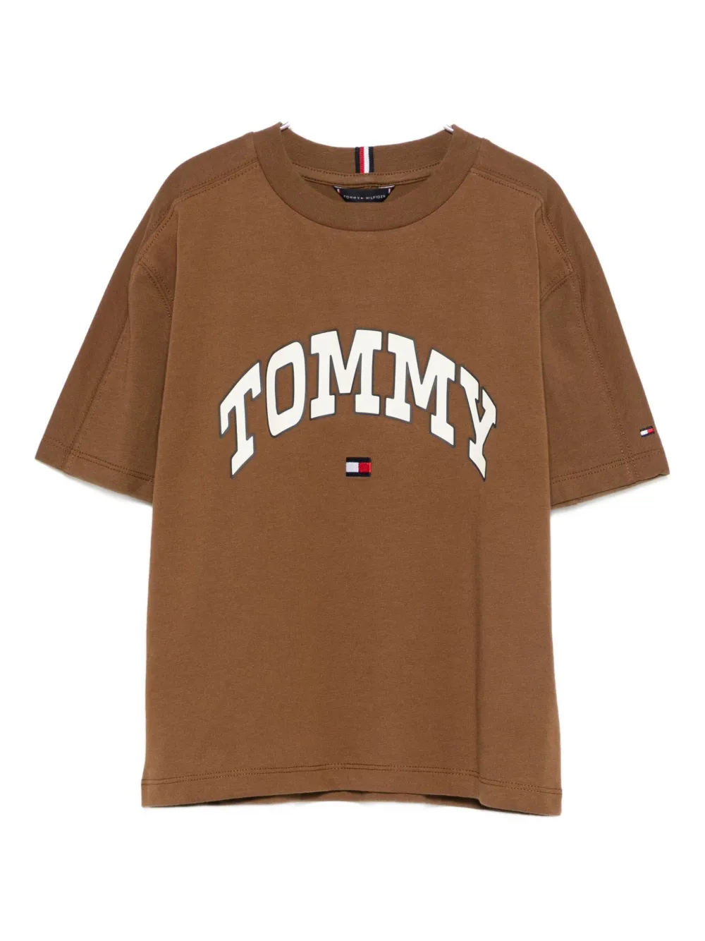 Tommy Hilfiger Junior logo-print T-shirt | Brown | Image 1