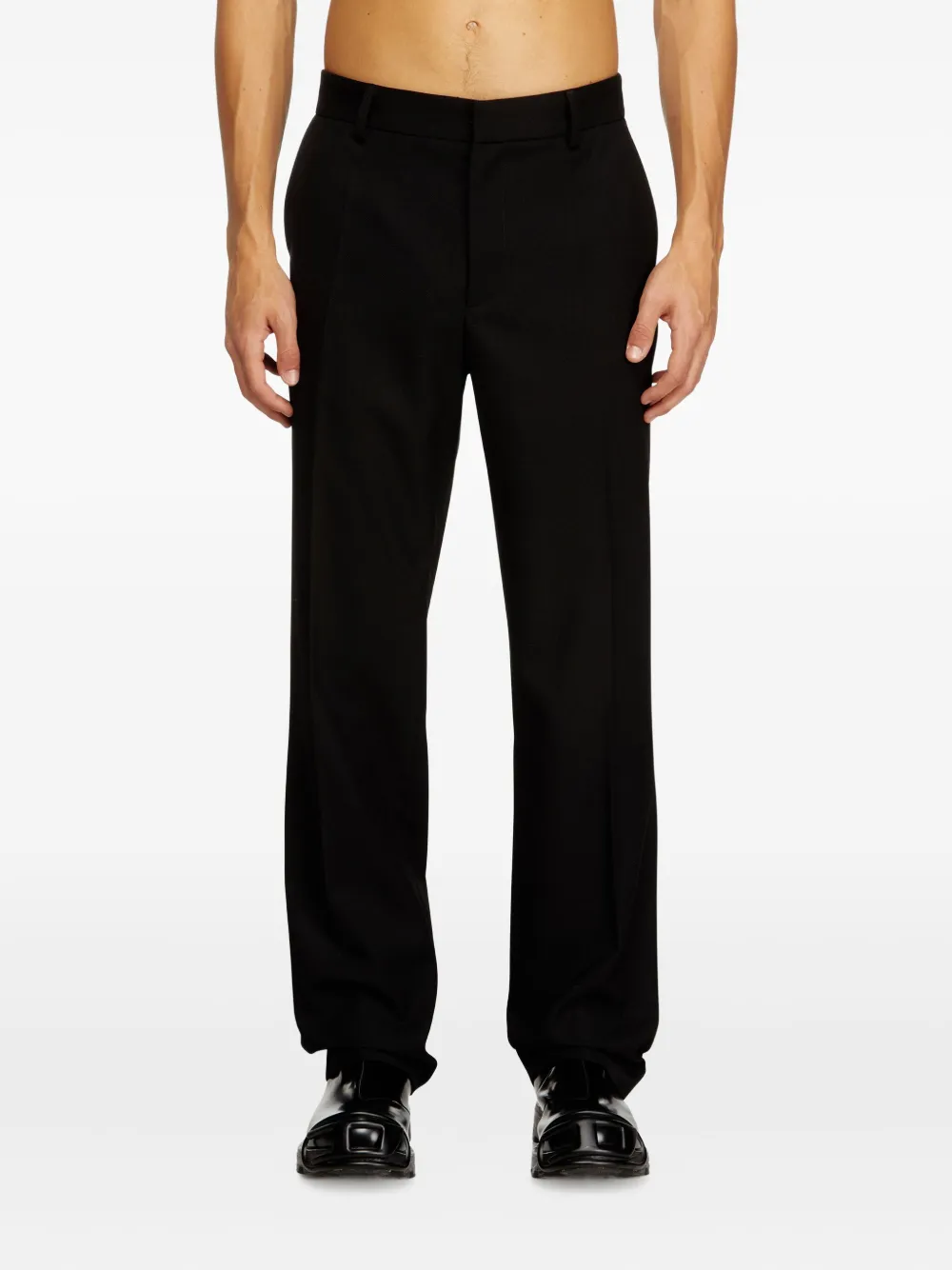 Diesel P-Am-Epci geperste plooibroek Zwart