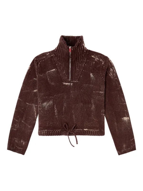 Diesel M-Marcellette ハーフジップ セーター | ブラウン | FARFETCH JP
