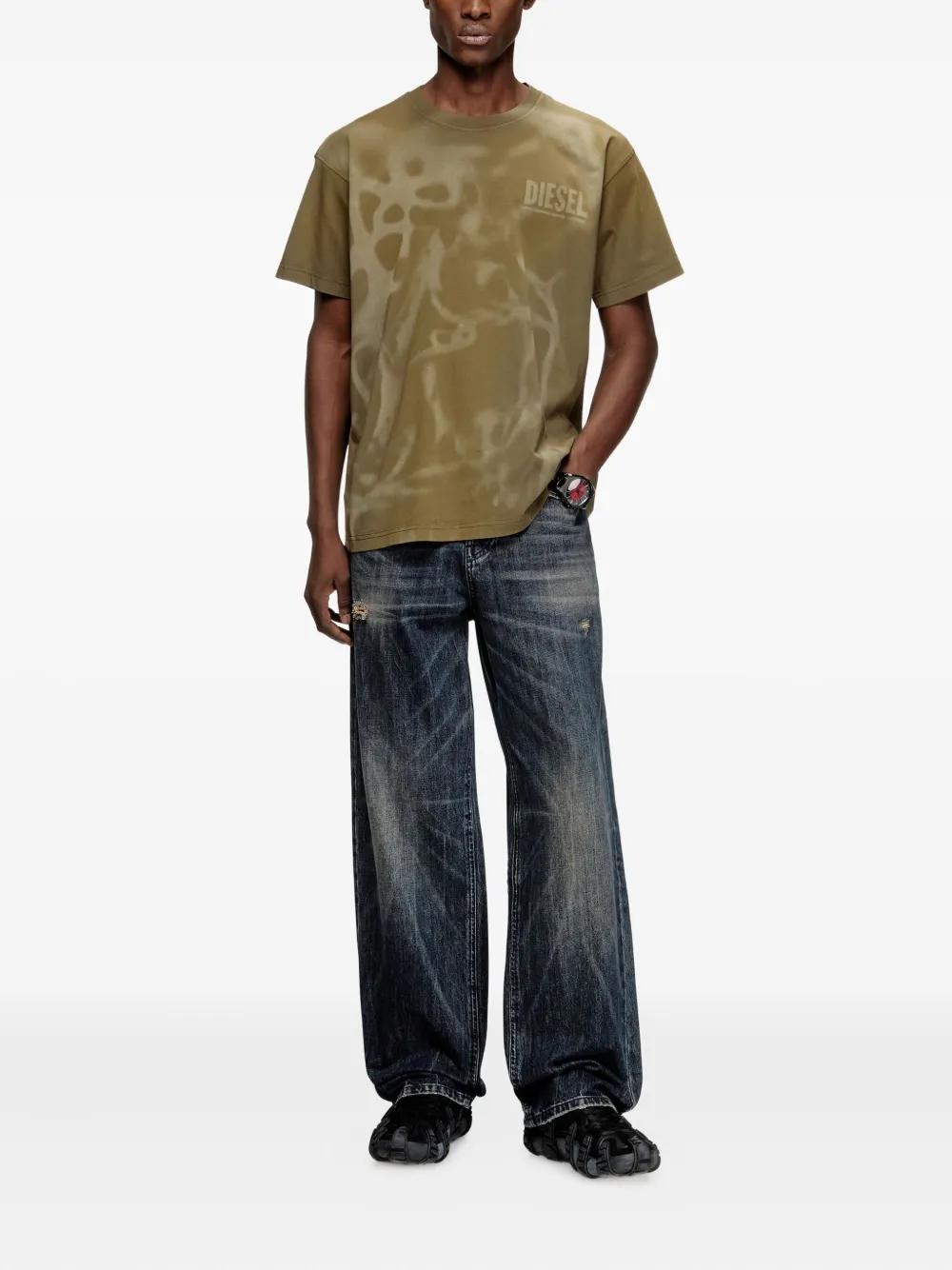 Diesel T-Norm-V7 T-shirt met ronde hals - Beige