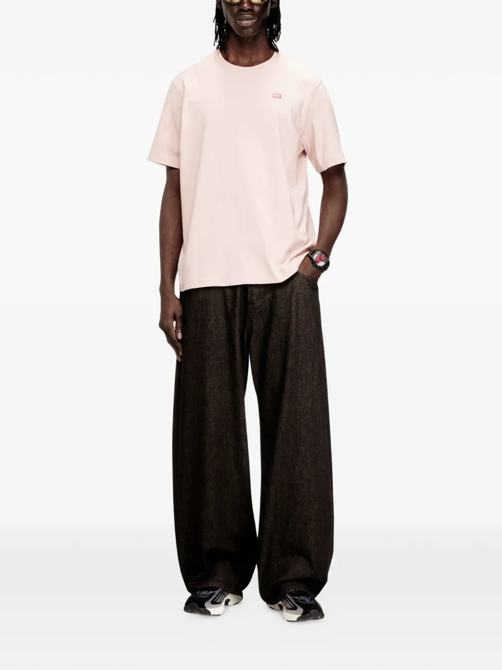 Diesel It-Adjust-V10 ogo T-shirt - Roze