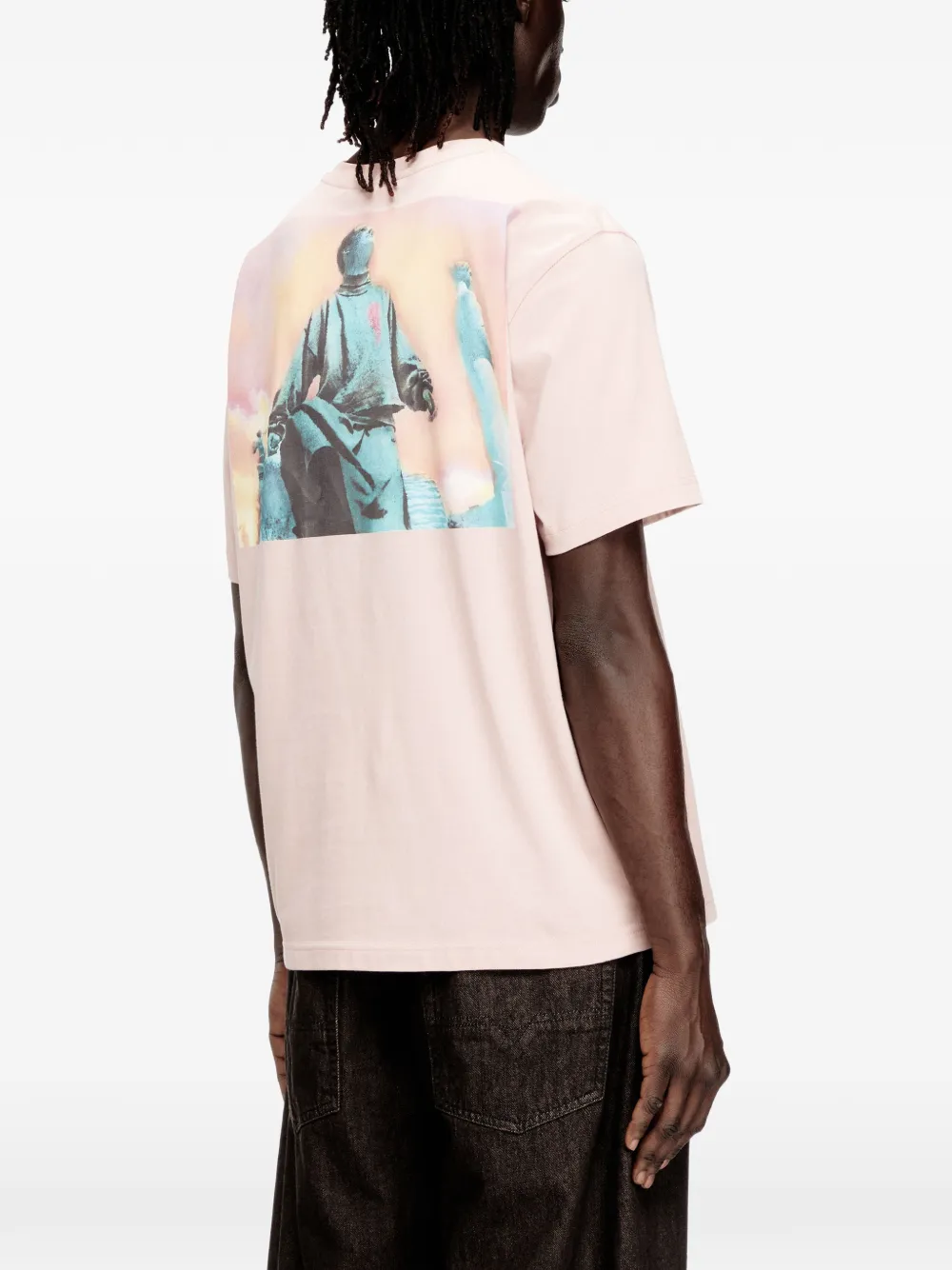Diesel It-Adjust-V10 T-shirt met logo Roze