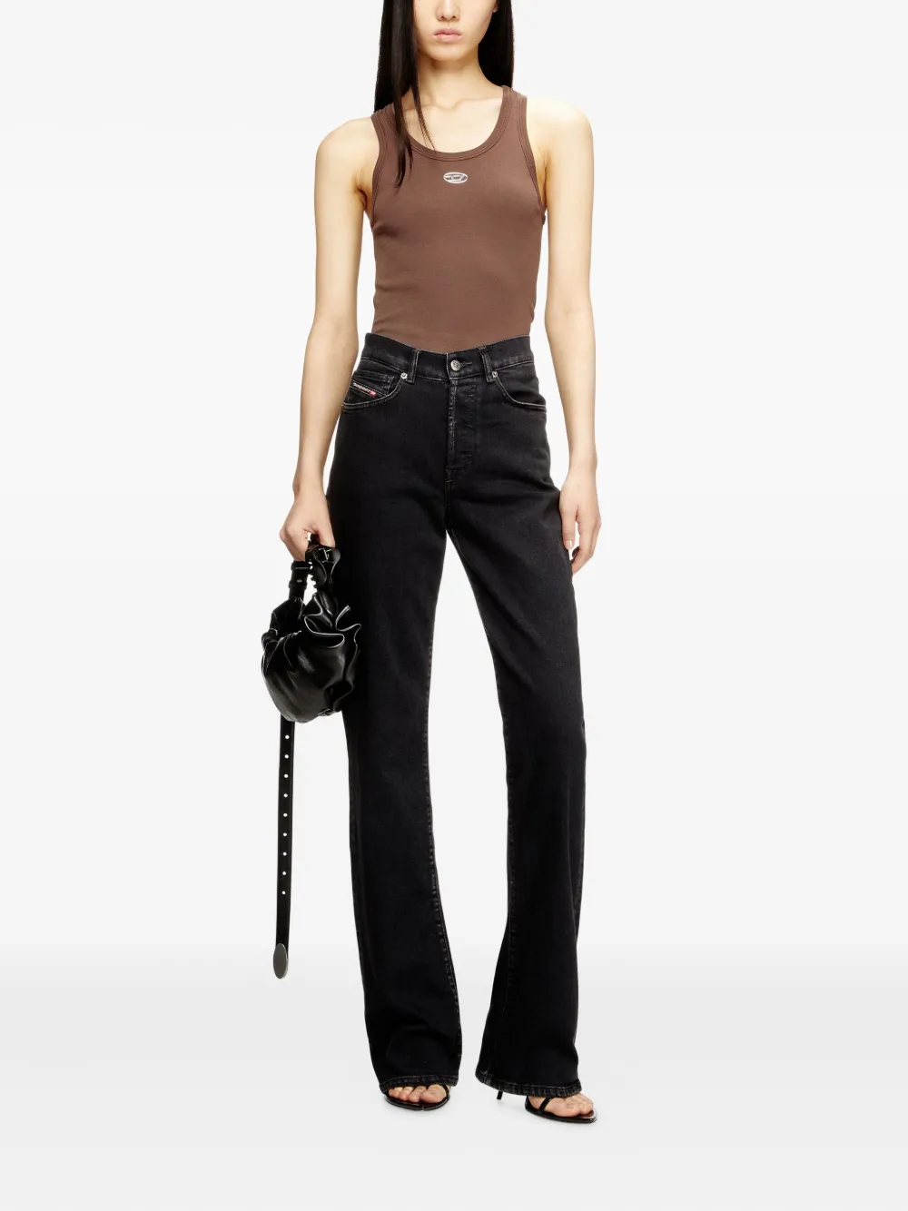 Diesel T-anki Logo-detail Tank Top In Brown