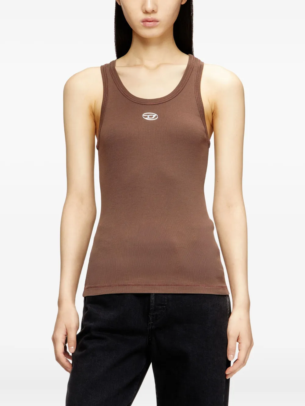 Diesel T-anki Logo-detail Tank Top In Brown