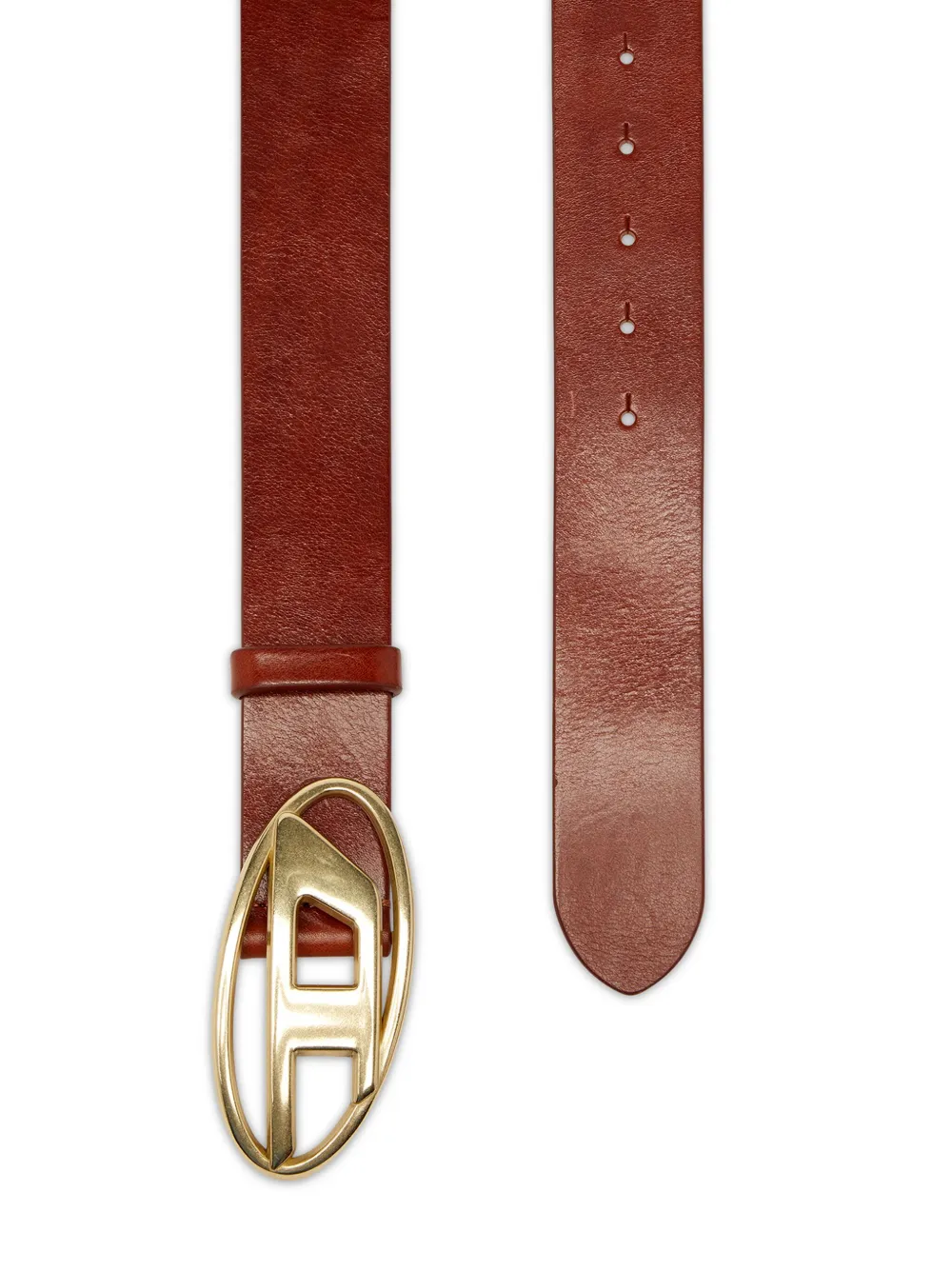 Diesel B-1dr Logo-buckle Leather Belt In Brown