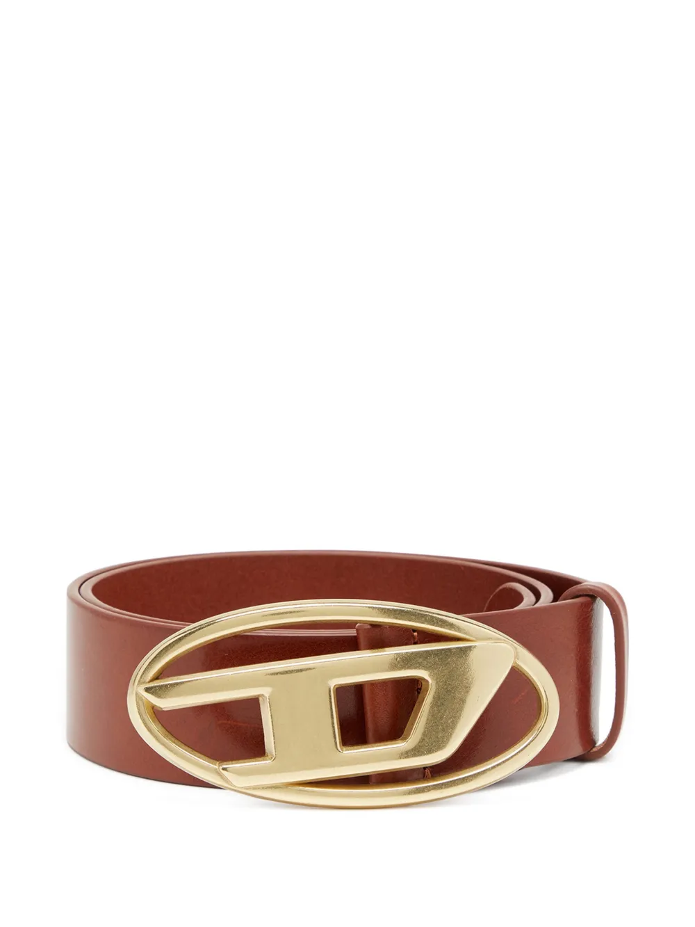 Diesel B-1dr Logo-buckle Leather Belt In Brown