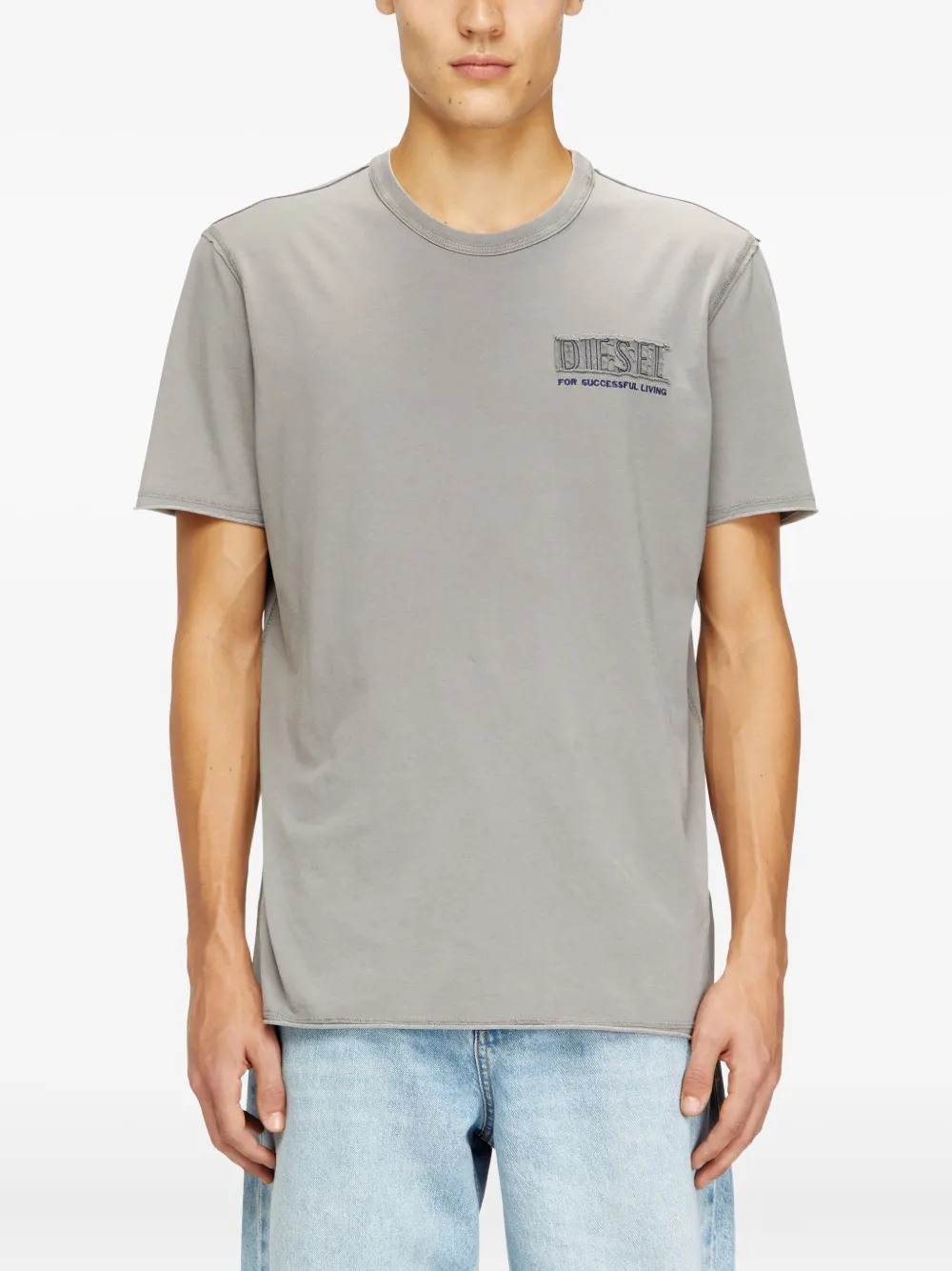 Diesel T-Rawjust T-shirt met logo Grijs