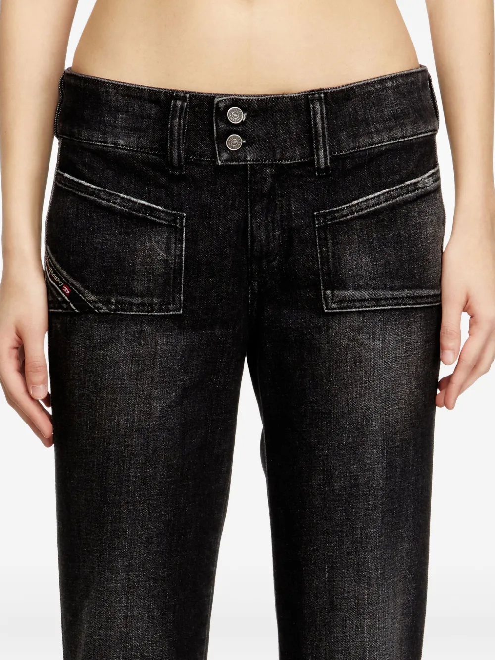 Diesel D-hush 09n50 Patch Pocket Jeans In Black