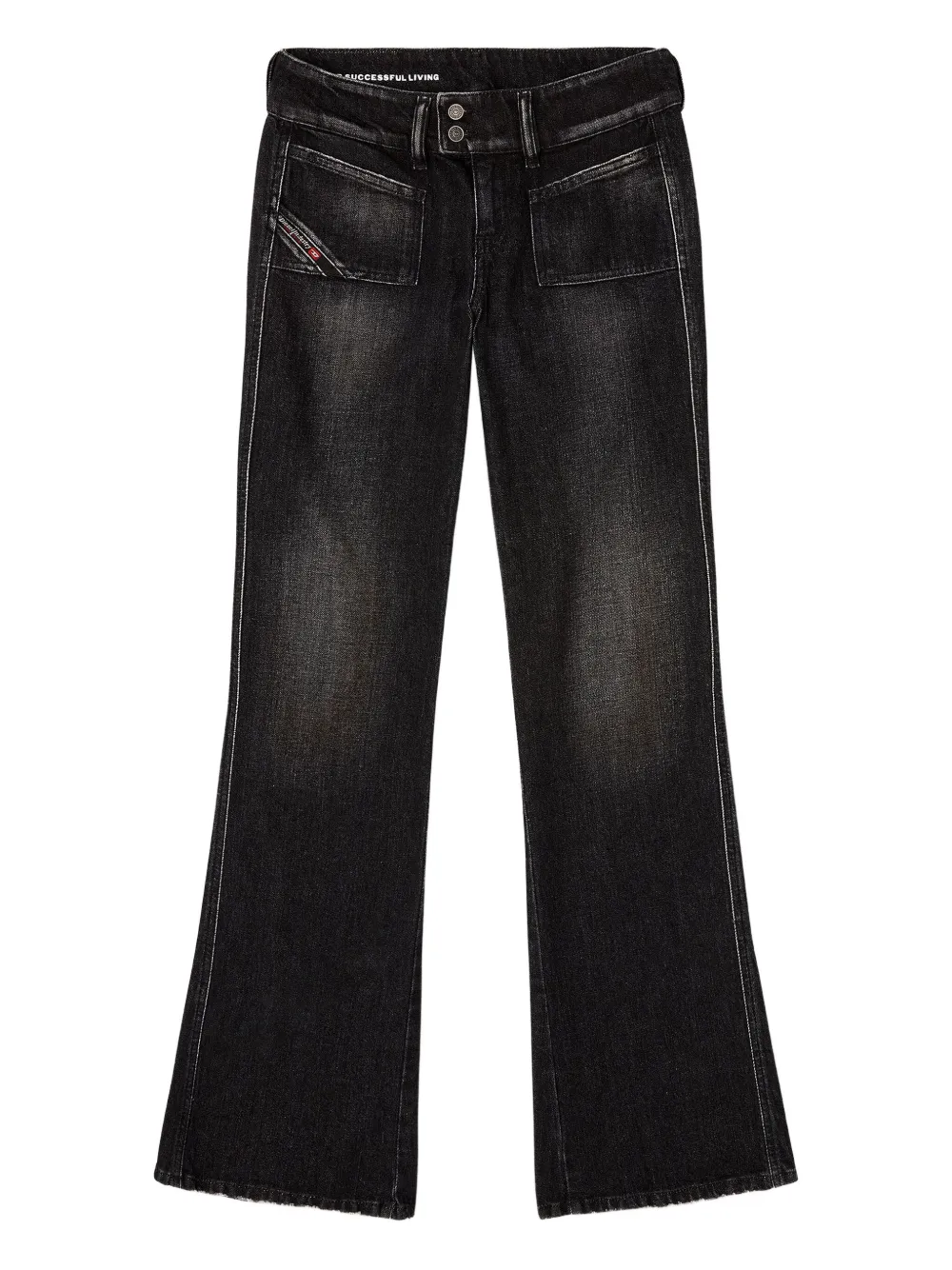 Diesel D-hush 09n50 Patch Pocket Jeans In Black
