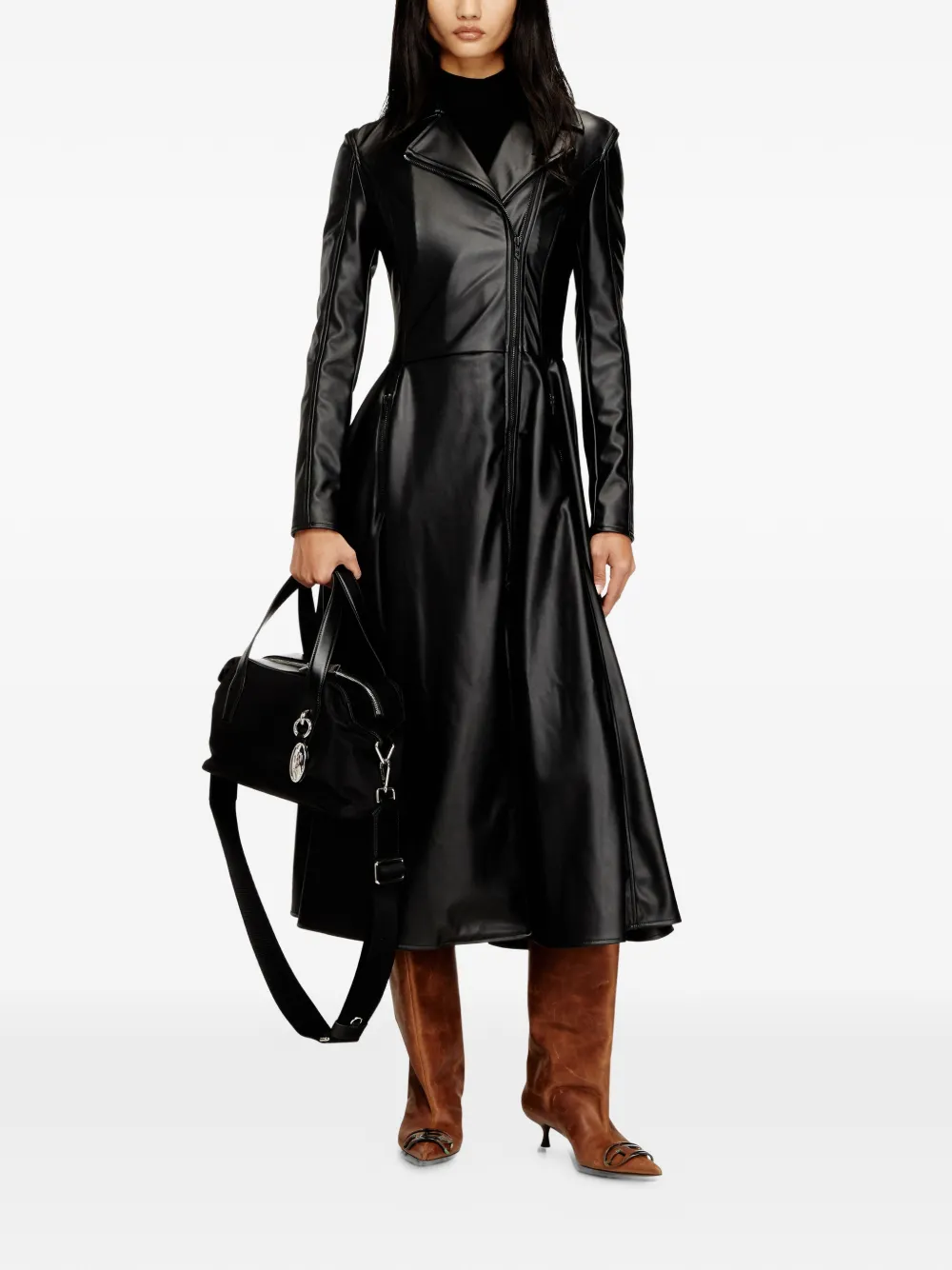 Diesel D-Ragon zipped midi dress - Zwart