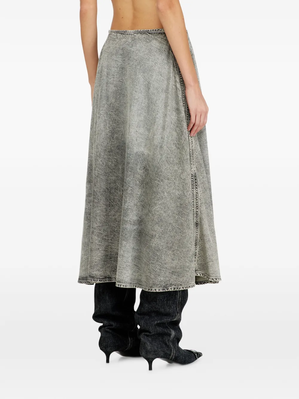 Diesel Mini-rok met logoplakkaat Grijs