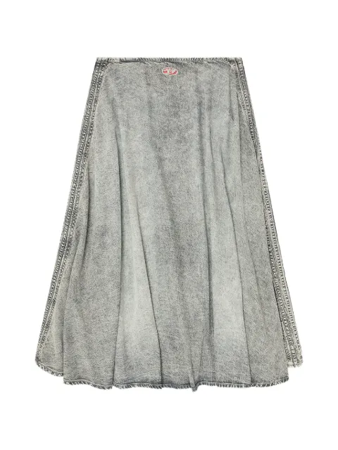 Diesel logo-plaque midi denim skirt